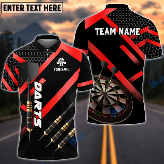 BlueJose Darts Metalic Style Personalized Name, Team Name 3D Shirt (4 Colors)