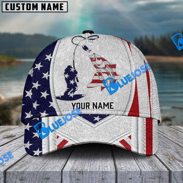 BlueJose Personalized Striped Bass Fishing American Dusty Style Classic Cap