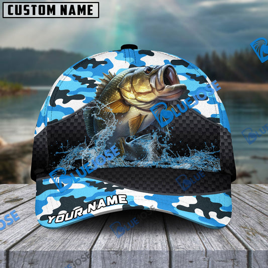 BlueJose Personalized Bass Fishing Blue Camo Sport Classic Cap