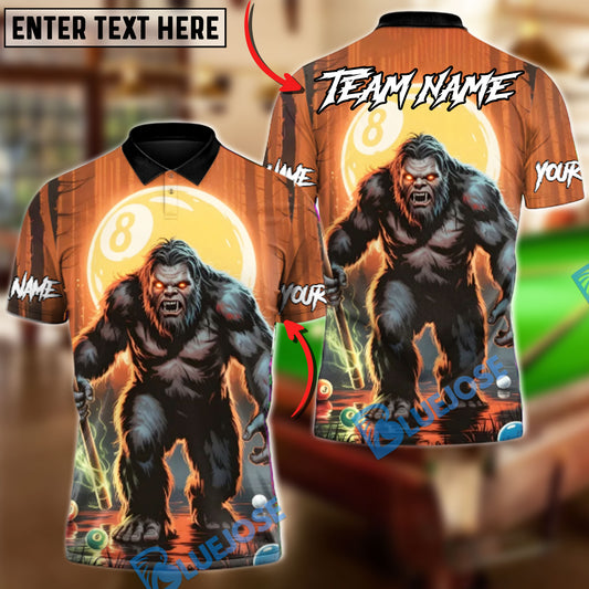 BlueJose Billiards 8-Ball Bigfoot Breaker Customized Name, Team Name 3D Shirt (6 Colors)
