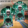 BlueJose Bowling & Pins Skull Force Attack Customized Name, Team Name 3D Shirt (4 Colors)