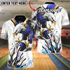 BlueJose Bowling & Pins Eagle Strike Customized Name, Team Name 3D Shirt (4 Colors)