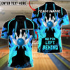 BlueJose Bowling & Pins Fire Strike “No Pin Left Behind” Customized Name, Team Name 3D Shirt (4 Colors)