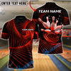 BlueJose Bowling & Pins Golden Energy Customized Name, Team Name 3D Shirt (6 Colors)