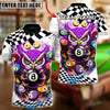 BlueJose Billiards 8-Ball Mystic Owl Customized Name, Team Name 3D Shirt (4 Colors)