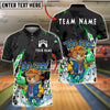 BlueJose Bowling And Pins Too Cool Bear Cartoon Graffiti Customized Name, Team Name 3D Shirt (4 Colors)