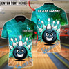 BlueJose Bowling & Pins Raging Rollers Customized Name, Team Name 3D Shirt (4 Colors)