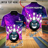 BlueJose Bowling & Pins Raging Rollers Customized Name, Team Name 3D Shirt (4 Colors)