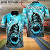 BlueJose Bowling & Pins Reaper Flame Moon Strike Customized Name, Team Name 3D Shirt (4 Colors)