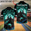 BlueJose Bowling & Pins Dracula Night Strike Customized Name, Team Name 3D Shirt (4 Colors)