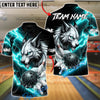 BlueJose Bowling & Pins Inferno Lightning Lynx Wolf Customized Name, Team Name 3D Shirt (4 Colors)