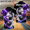 BlueJose Bowling & Pins Inferno Lightning Lynx Wolf Customized Name, Team Name 3D Shirt (4 Colors)