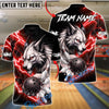 BlueJose Bowling & Pins Inferno Lightning Lynx Wolf Customized Name, Team Name 3D Shirt (4 Colors)
