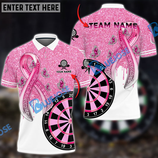 BlueJose Darts Breast Cancer Personalized Name, Team Name Shirt