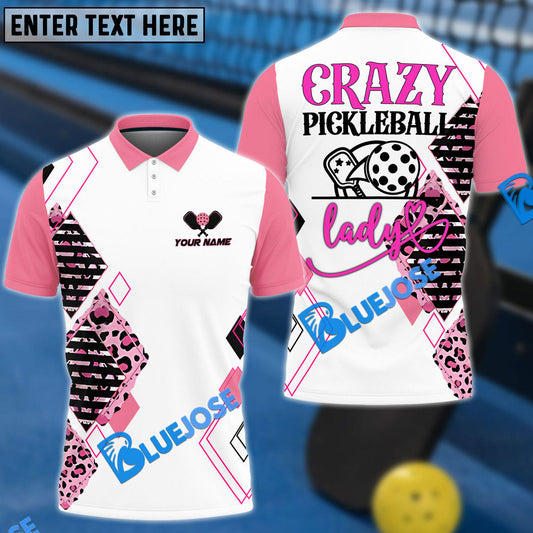 BlueJose Pickleball Crazy Lady Personalized Name Unisex Shirt