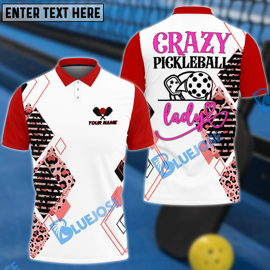 BlueJose Pickleball Crazy Lady 2 Personalized Name Unisex Shirt