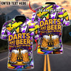 BlueJose Darts Graffiti Beer & Bullseye Customized Name, Team Name 3D Shirt (4 Colors)