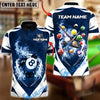 BlueJose Billiards 8-Ball Infernal Break Customized Name, Team Name 3D Shirt (4 Colors)
