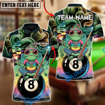 BlueJose Billiards 8 Ball Mystic Frog Energy Personalized Shirt