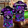 BlueJose Billiards  8-Ball Rose Crimson Serpent Customized Name, Team Name 3D Shirt (4 Colors)