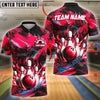 BlueJose Bowling And Pins Neon Flame Customized Name 3D Shirt (4 Colors)
