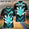 BlueJose Bowling And Pins Chevron Blaze Customized Name 3D Shirt (4 Colors)
