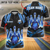 BlueJose Bowling And Pins Dot Electric Customized Name 3D Shirt (4 Colors)