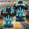 BlueJose Bowling And Pins Dot Electric Customized Name 3D Shirt (4 Colors)