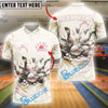 BlueJose Bowling And Pins Cosmic Pastel Customized Name 3D Shirt (4 Colors)