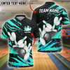 BlueJose Bowling And Pins Flash Customized Name 3D Shirt (6 Colors)