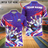 BlueJose Bowling And Pins Patriot Strike Customized Name 3D Shirt (4 Colors)