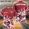 BlueJose Bowling And Pins Patriot Strike Customized Name 3D Shirt (4 Colors)