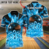 BlueJose Bowling & Pins Golden Strike King Customized Name, Team Name 3D Shirt (6 Colors)