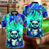 BlueJose Billiards Neon Graffiti Panda with 8 Ball Design Personalized Name Shirt (4 Colors)