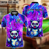 BlueJose Billiards Neon Graffiti Panda with 8 Ball Design Personalized Name Shirt (4 Colors)