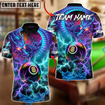BlueJose Billiards 8-Ball Stormborn Dragon Power Customized Name, Team Name 3D Shirt (4 Colors)
