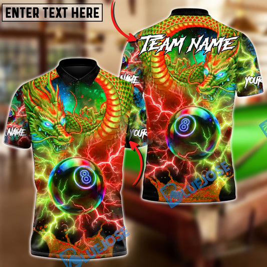 BlueJose Billiards 8-Ball Stormborn Dragon Power Customized Name, Team Name 3D Shirt (4 Colors)