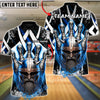 BlueJose Bowling & Pins Viking Pin Crusher Customized Name, Team Name 3D Shirt (4 Colors)
