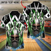 BlueJose Bowling & Pins Viking Pin Crusher Customized Name, Team Name 3D Shirt (4 Colors)