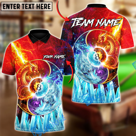 BlueJose Billiards Ball 8 Eternal Yin Yang Dragon and Tiger of the Cosmic Personalized Shirt