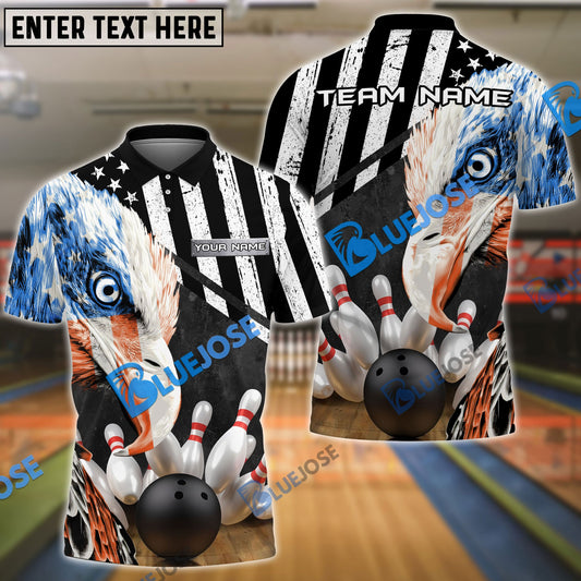 BlueJoses Bowling American Eagle 2 Customized Name, Team Name 3D Shirt