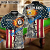 BlueJose Billiards Ball 8 And 9 American Flag Camo Personalized Name, Team Name Unisex Shirt ( 4 Colors )