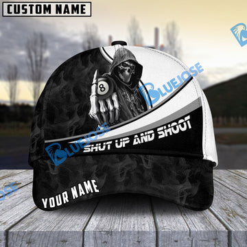 BlueJose Billiards Ball 8 Hooded Skull Personalized Name Cap (4 Colors)