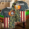 BlueJose Billiards Ball 8 And 9 American Flag Camo Personalized Name, Team Name Unisex Shirt ( 4 Colors )