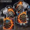 BlueJose Darts Wall Of Flame War Personalized Name, Team Name 3D Shirt ( 5 Colors)