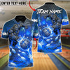 BlueJose Bowling & Pins Electric Gorilla Dominator of the Arena Customized Name, Team Name 3D Shirt (6 Colors)