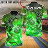 BlueJose Bowling & Pins Electric Gorilla Dominator of the Arena Customized Name, Team Name 3D Shirt (6 Colors)