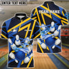 BlueJose Bowling And Pins 10000 Volt Throw Customized Name 3D Shirt (4 Colors)