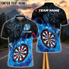BlueJose Darts Flame Dartboard Champion Customized Name, Team Name 3D Shirt (4 Colors)