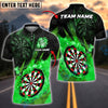 BlueJose Darts Flame Dartboard Champion Customized Name, Team Name 3D Shirt (4 Colors)